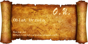 Oblat Urzula névjegykártya
